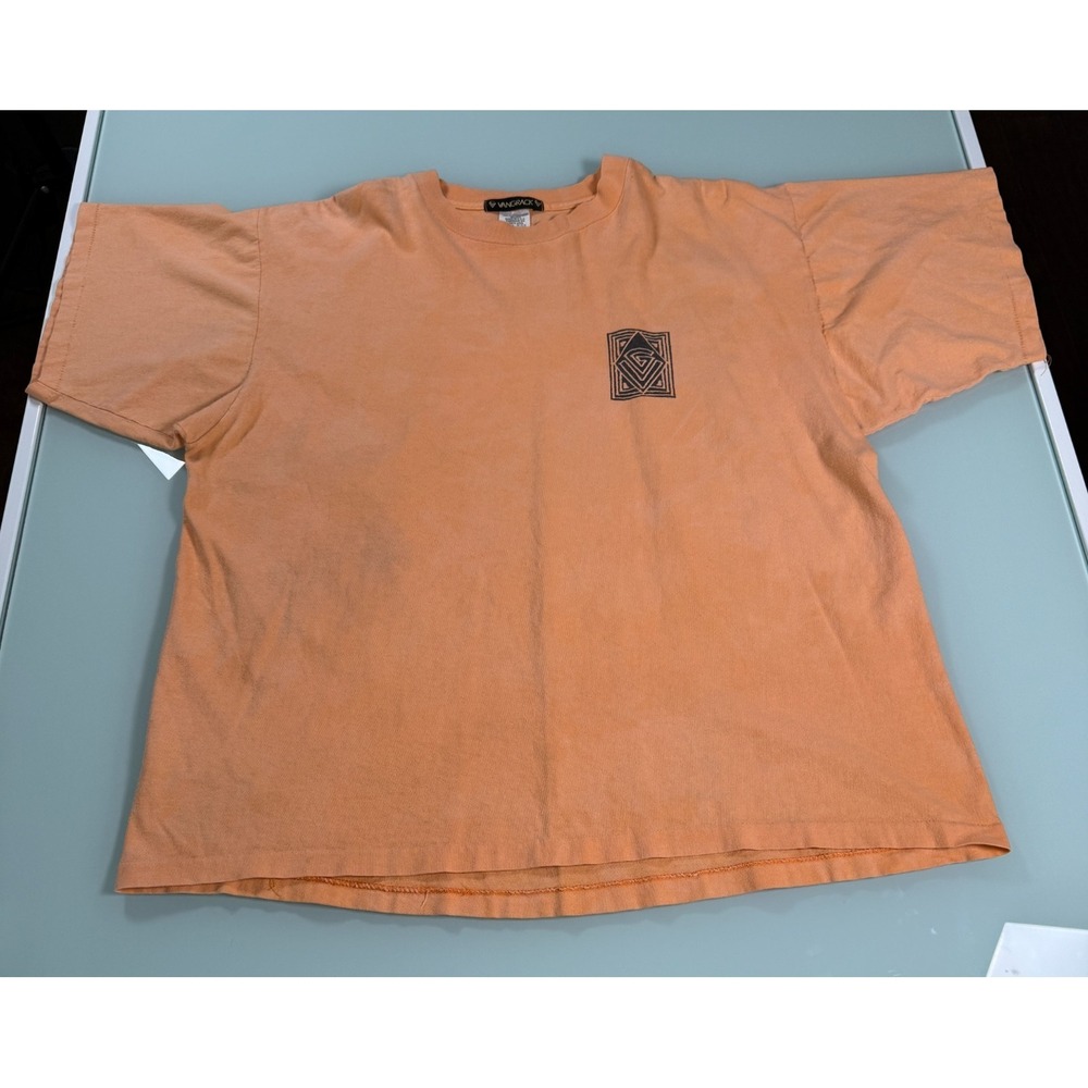 VTG 90s VANGRACK T-Shirt Single Stitch Men's M Orange Skate Grunge USA